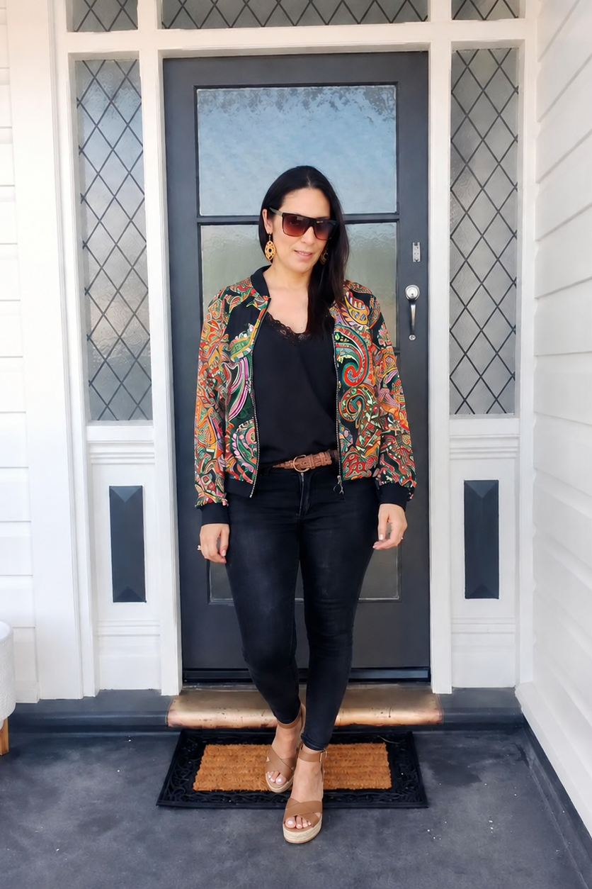 Dark Paisley Zip Up