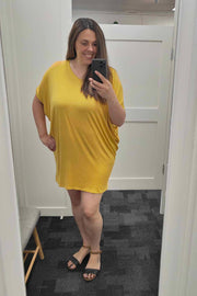 Sunshine Yellow Draped Dress
