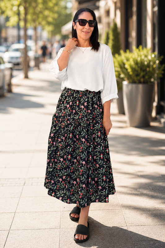 Tiered Victoria Maxi Skirt - Whimsical Woodland