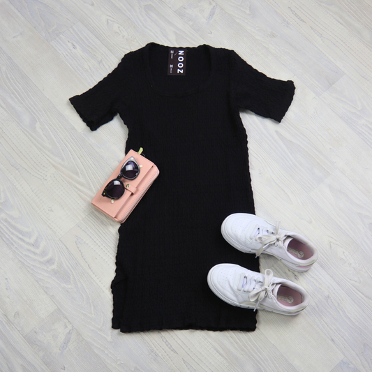 Little Black Textured Dress