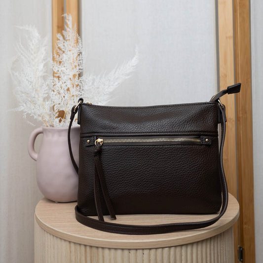 Vegan Leather Thorndon Bag - Chocolate