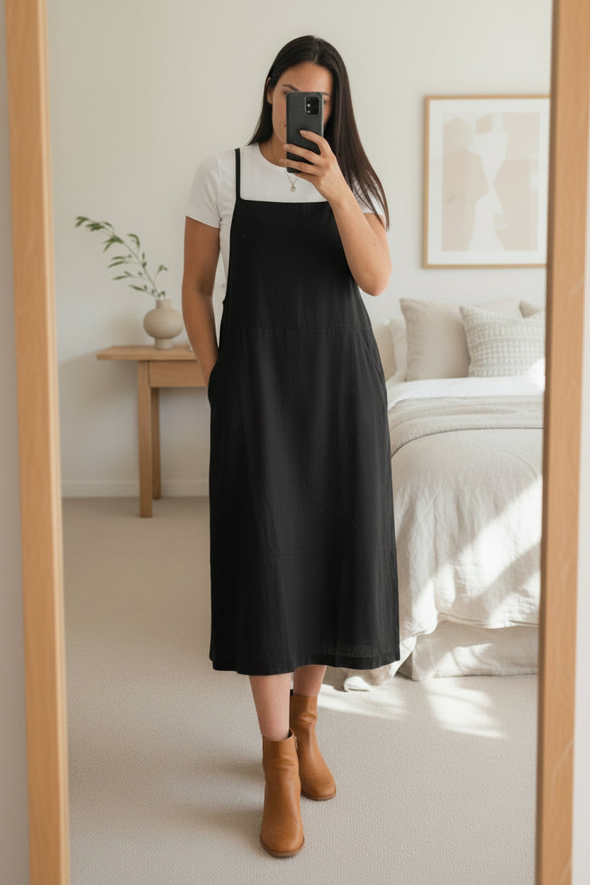 Apron Dress - Black – N O O Z