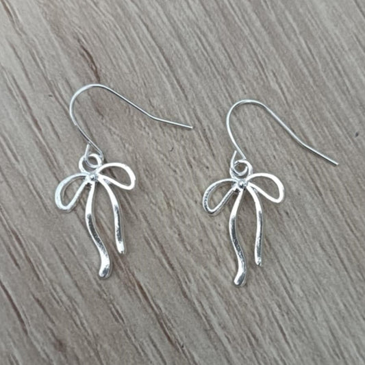Silver Bow Earrings