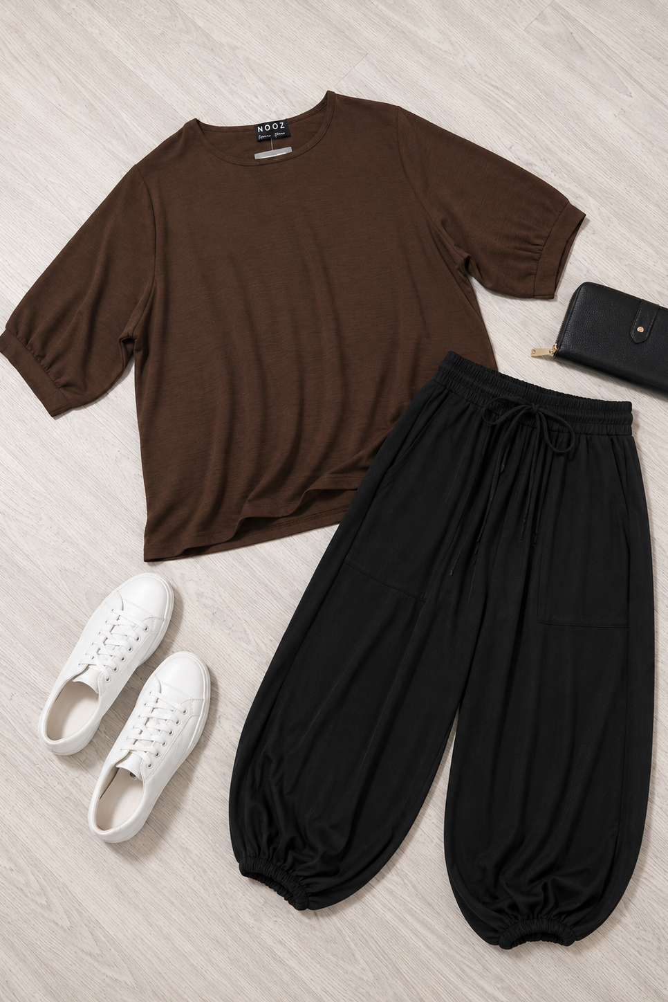 Plain Draped Izzy Top - Chocolate