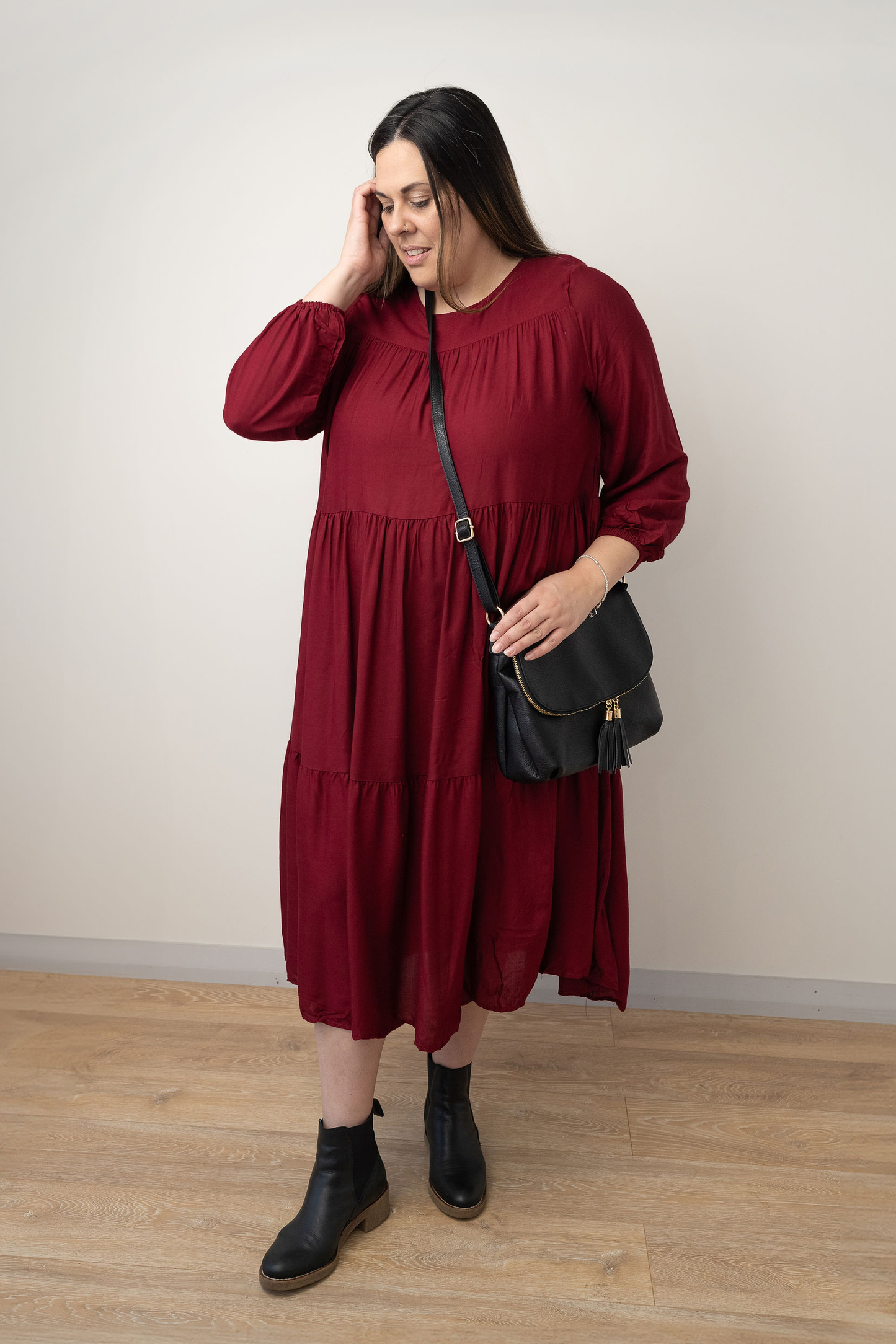 LS Cicely Smock Dress - Wine