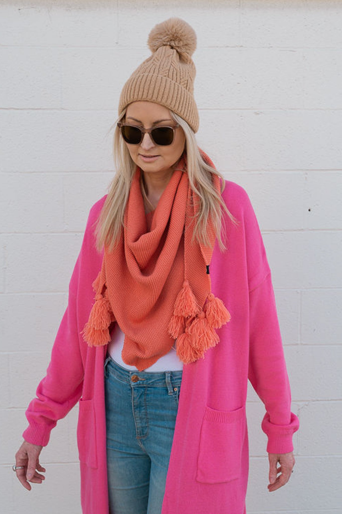 The Fiver Scarf - Coral