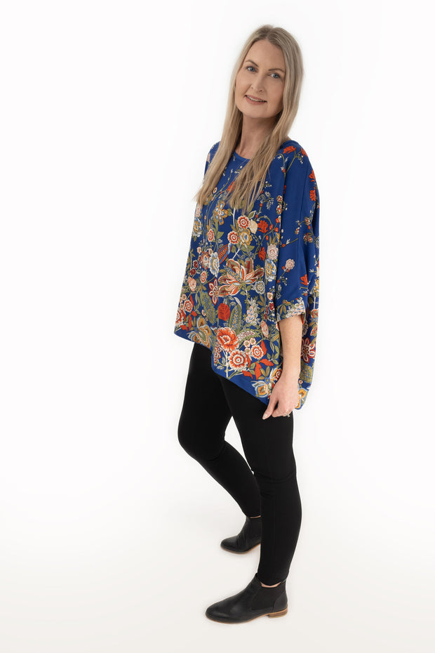 Hinderland Floral Draped Top - Solid Collection