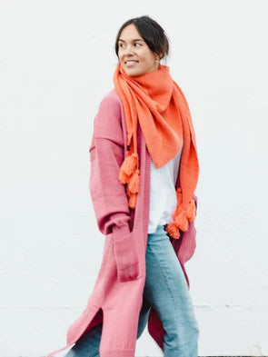 The Fiver Scarf - Coral