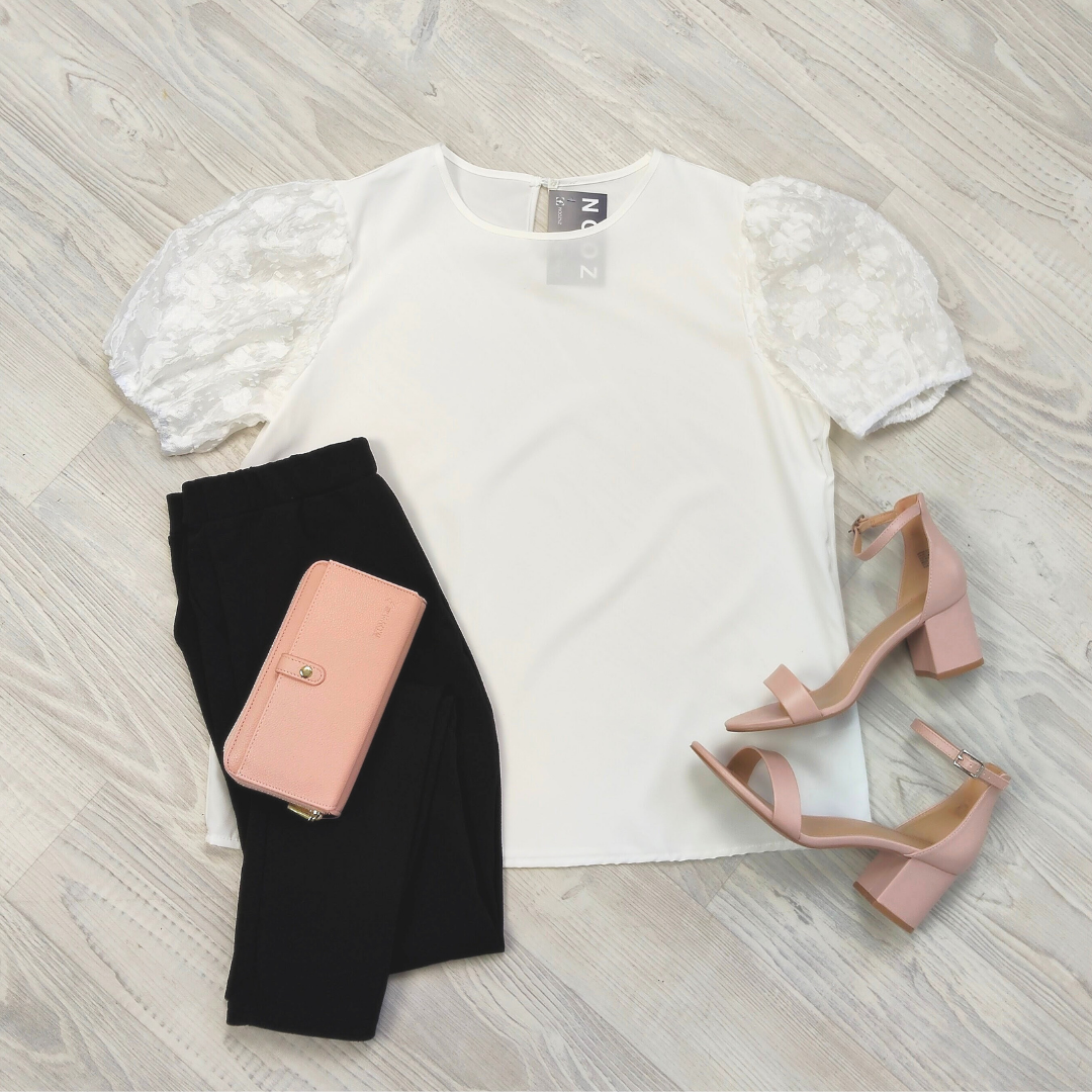 Chloe Puff Sleeve Top - White