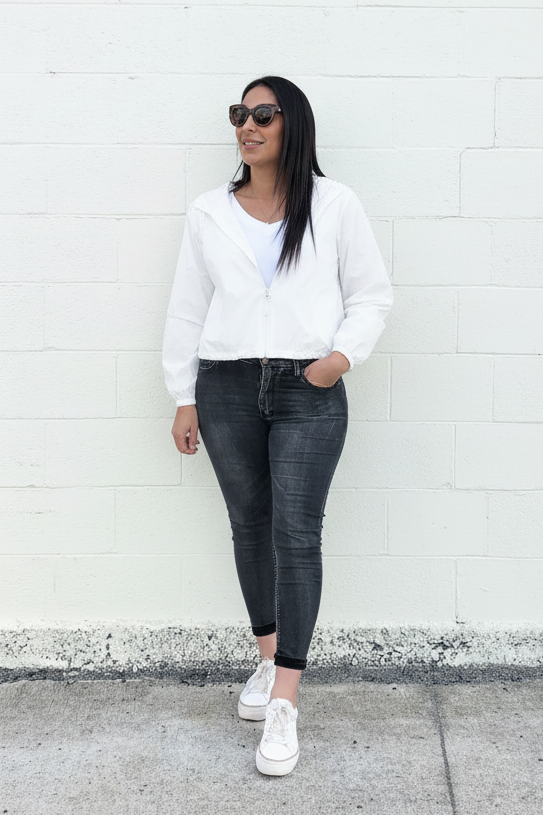 White - Lightweight Windbreaker