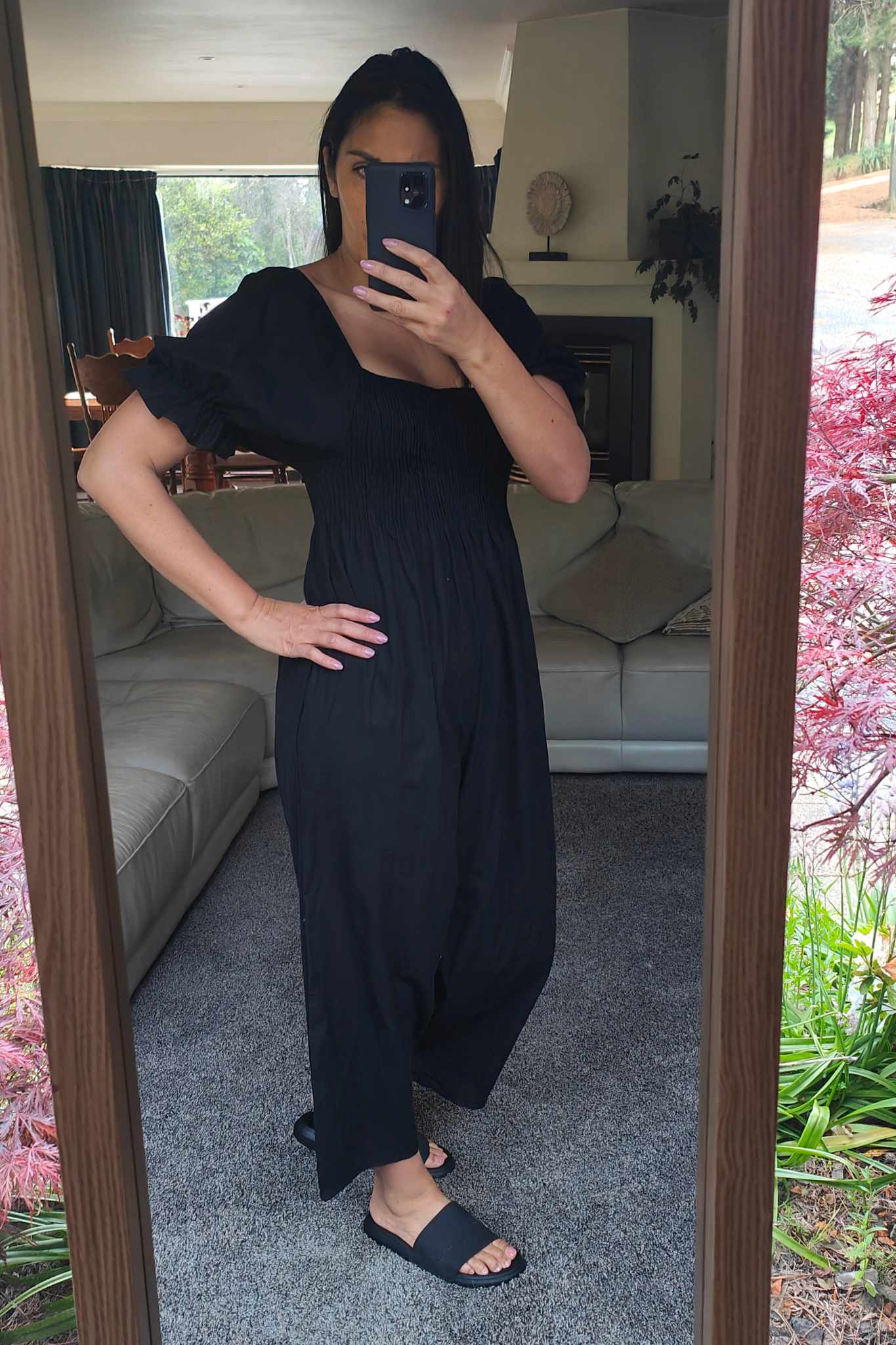 Black - Shirred Bust Milly Jumpsuit