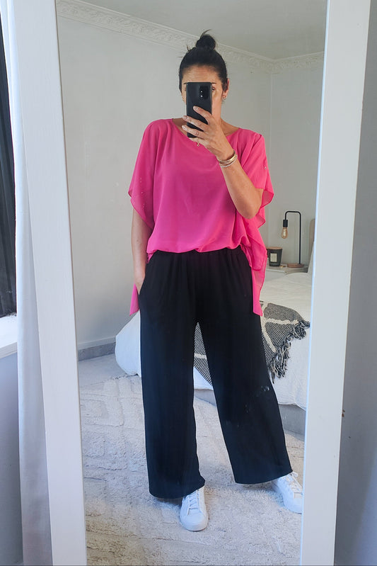 Floaty Chiffon Top - Pink