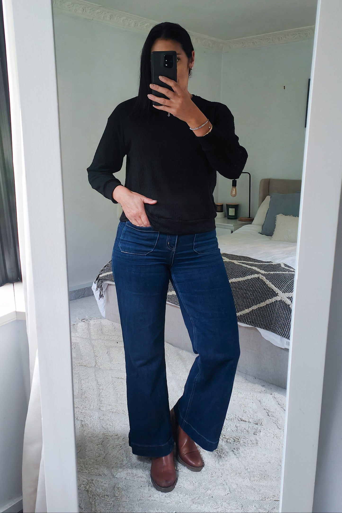 Lottie Textured Top - Black