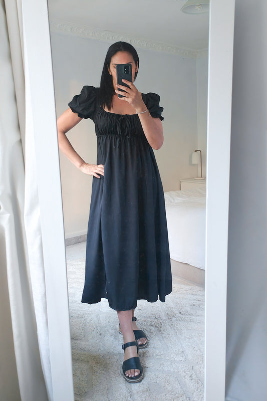 Silky Trinity Maxi Dress - Black