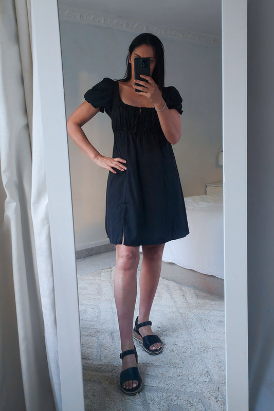 Shorter Silky Trinity Dress - Black