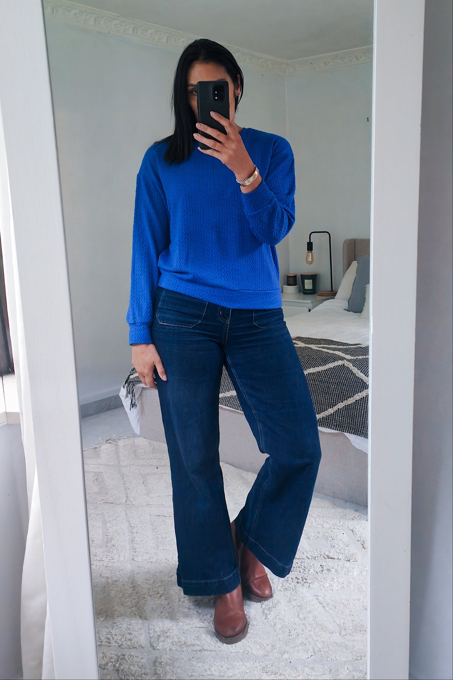 Lottie Textured Top - Cobalt