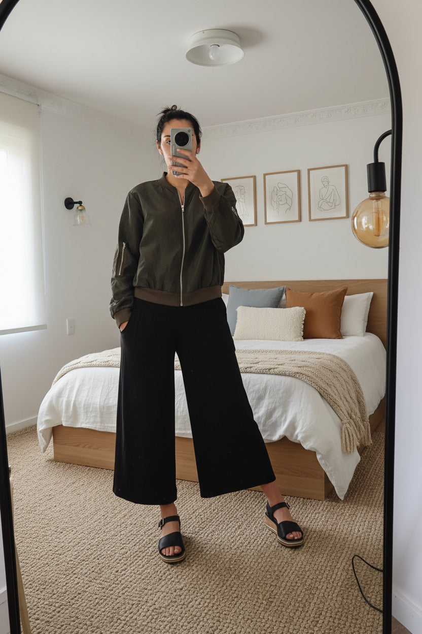 Olive Bomber Zip Up