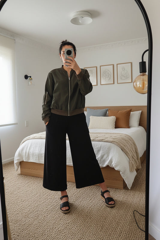 Olive Bomber Zip Up