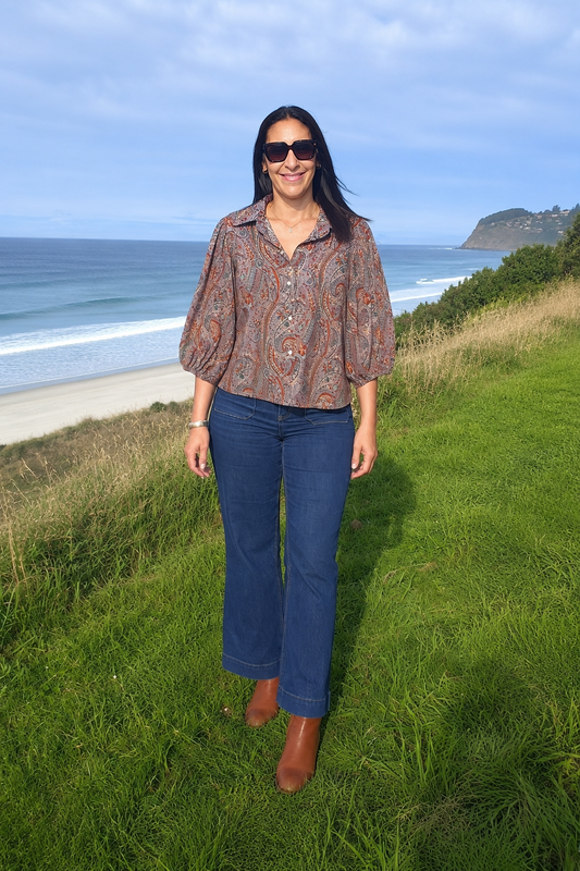 Lilac Paisley - Patterned Mercy Puff Sleeve Shirt