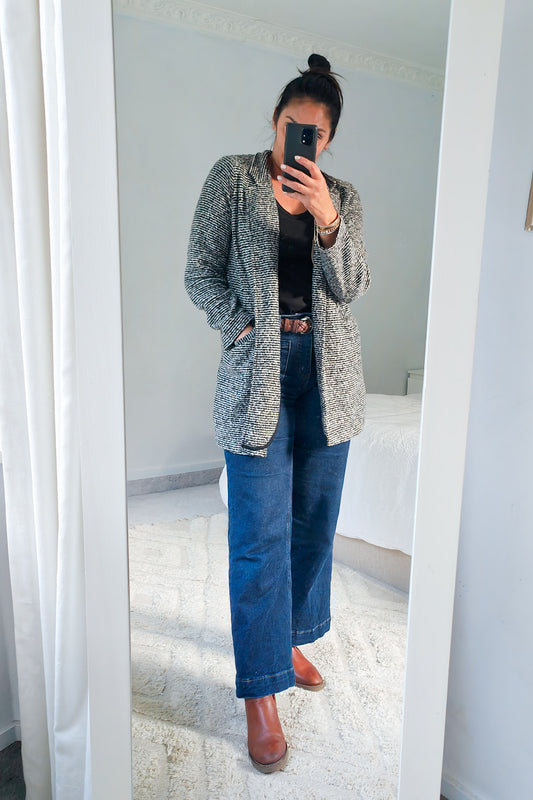 Grey Speckled Blazer Jacket