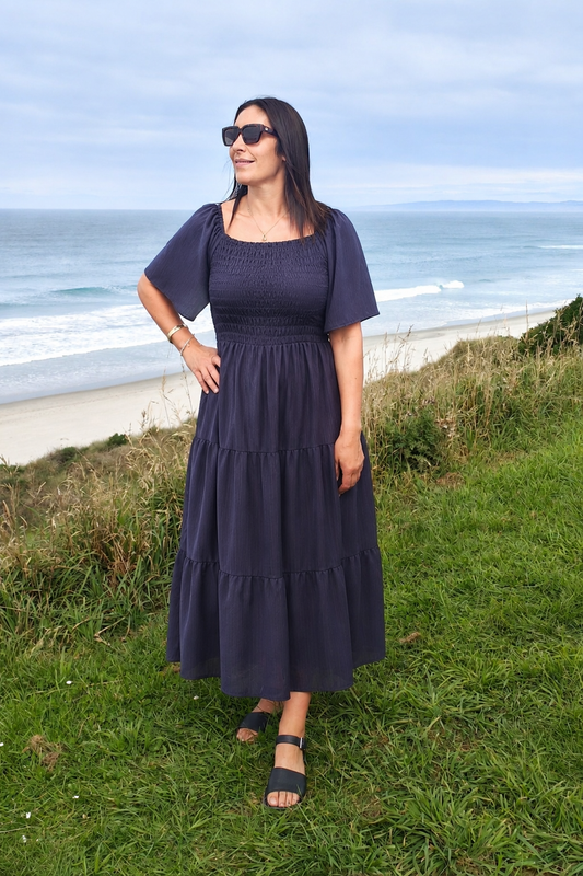 Shirred Bust Soph Maxi - Navy
