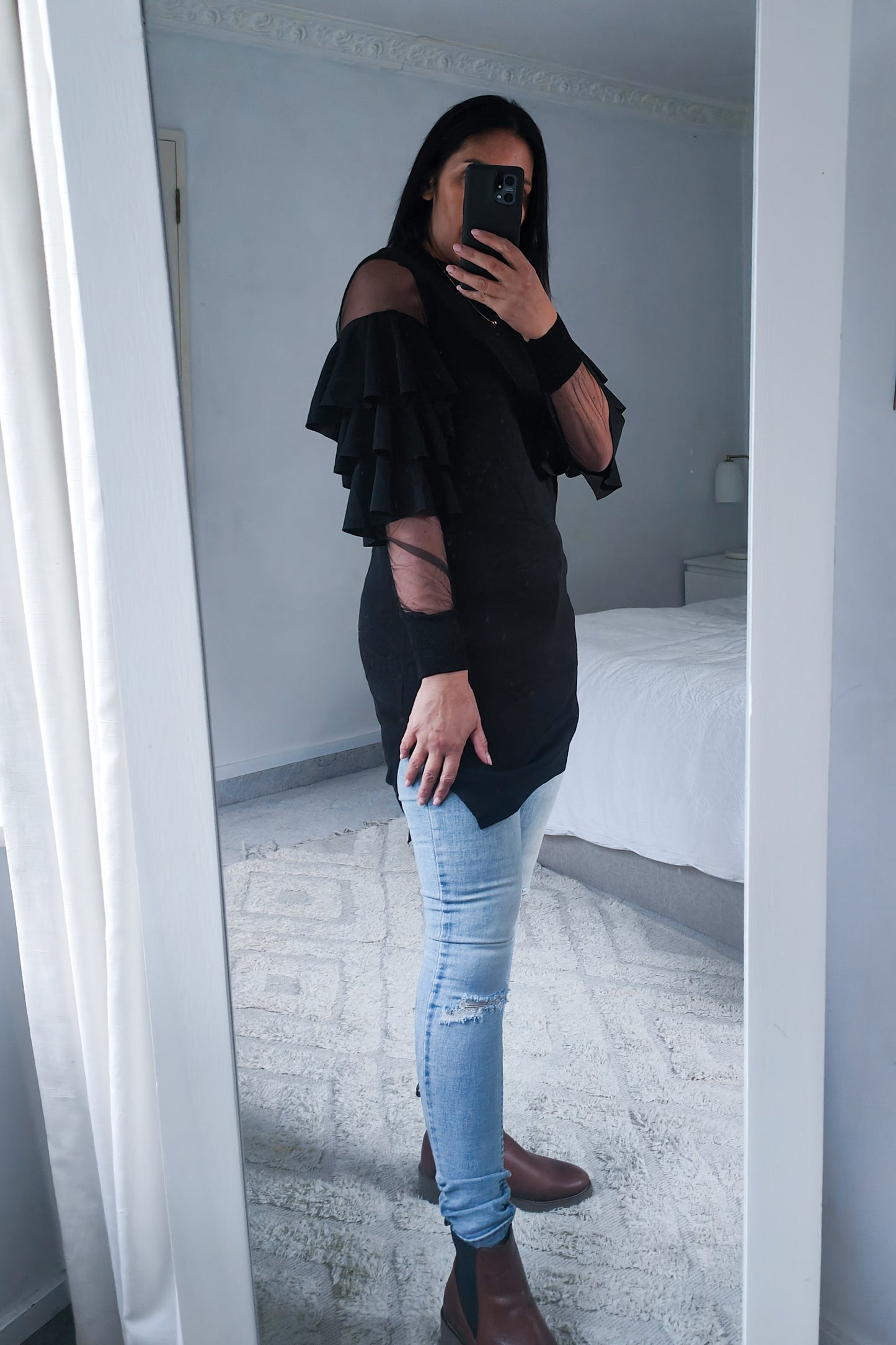 Mesh Sleeve Roxy Dress