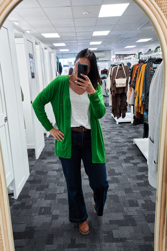 Bright Green Emma Cardigan
