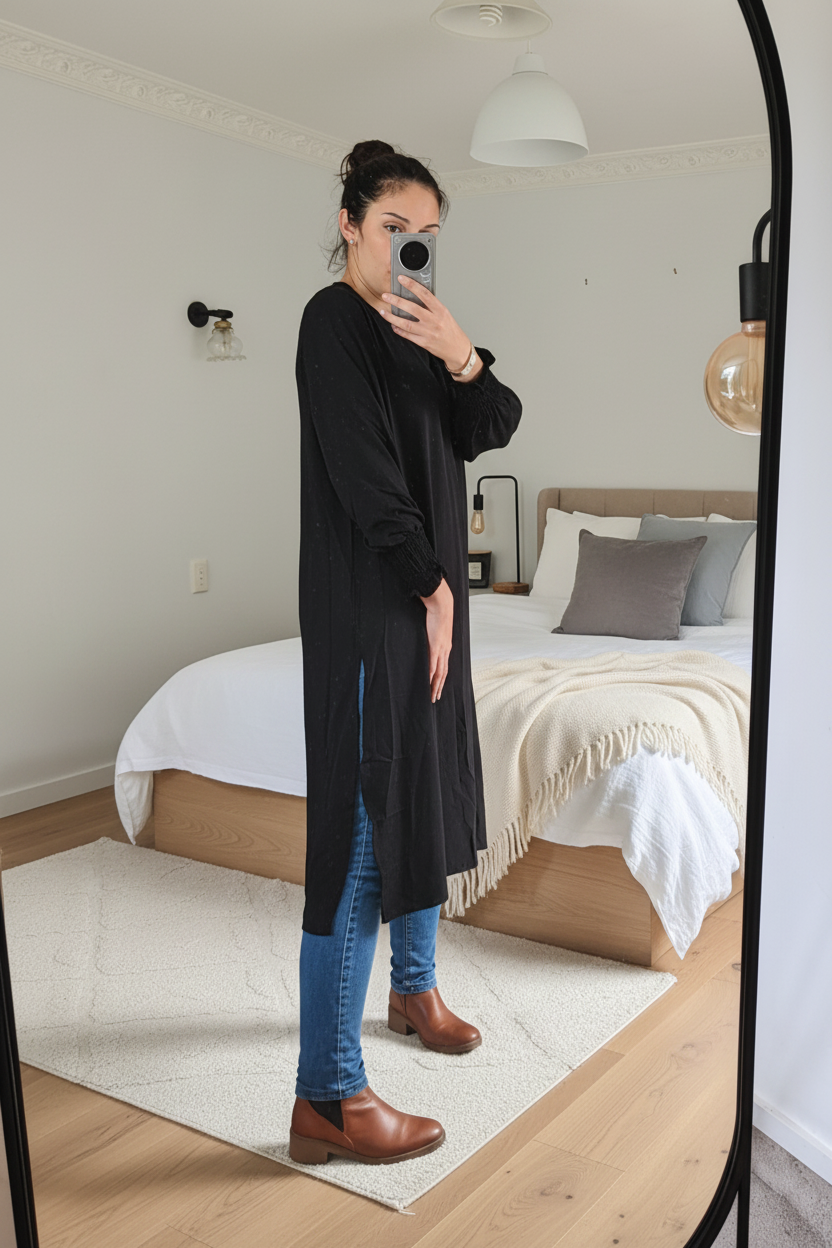 Black - Long Beatrice Tunic