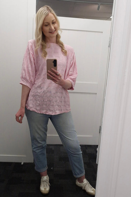 Pink Broderie Anglaise Maisie Top