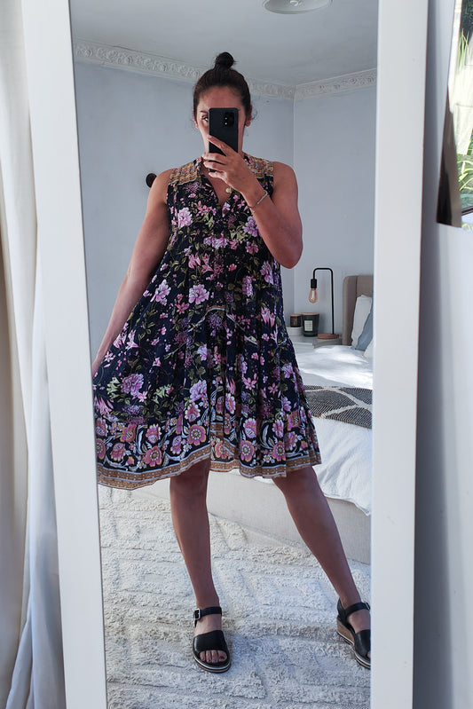 Cotton Swing Tilly Dress - Sweet Navy Floral