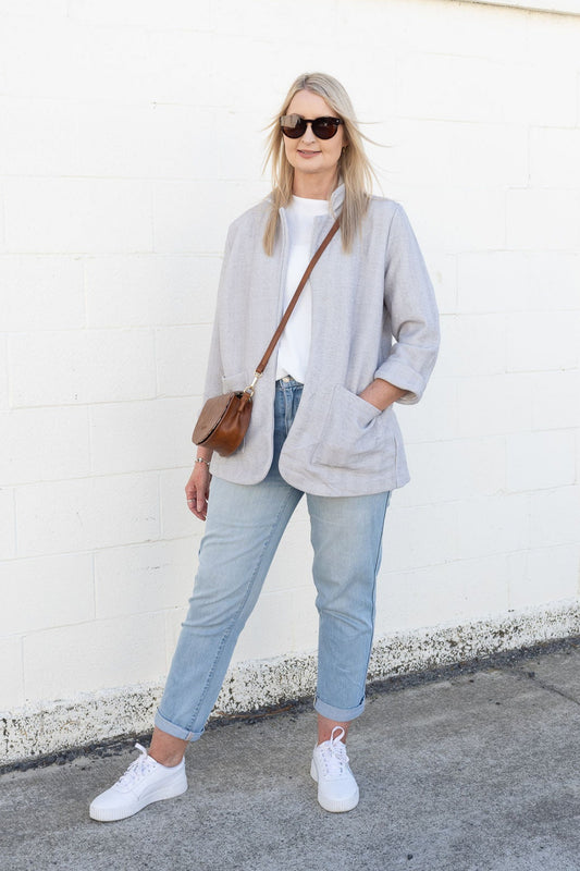 Grey Patterned Blazer