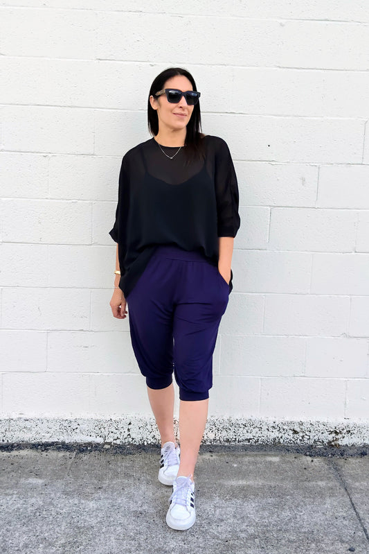 Navy - 3/4 Lounge Pants