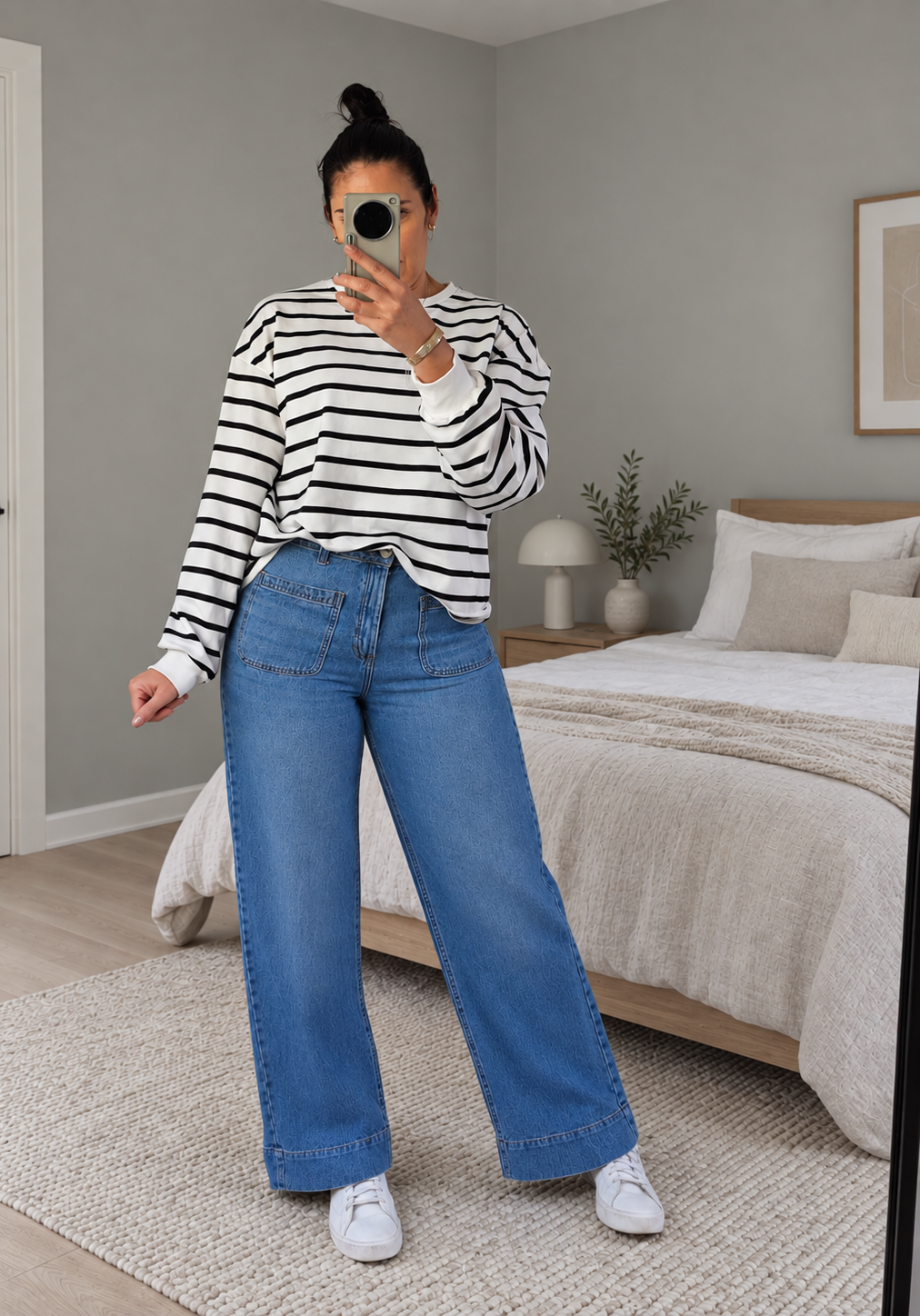 Striped Crew - Black & White