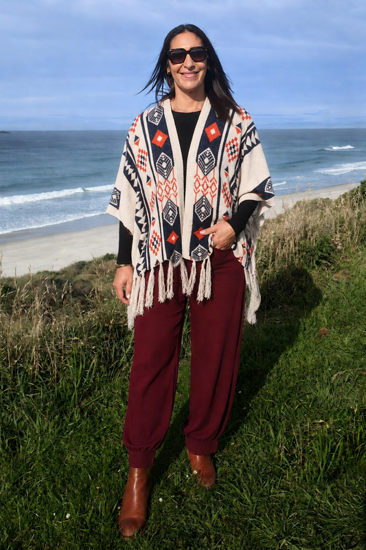 White Aztec Wrap Cape