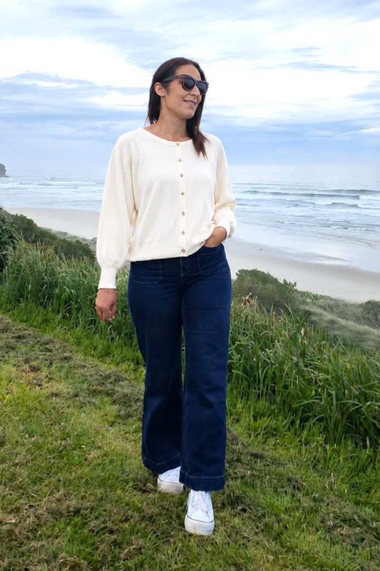 Cream - Cara Button up Cardi