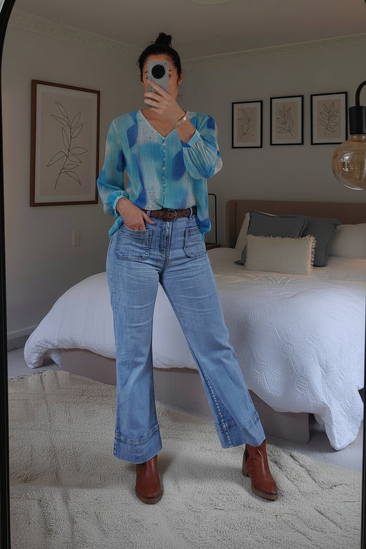 Chiffon Alex Top - Ocean Blues