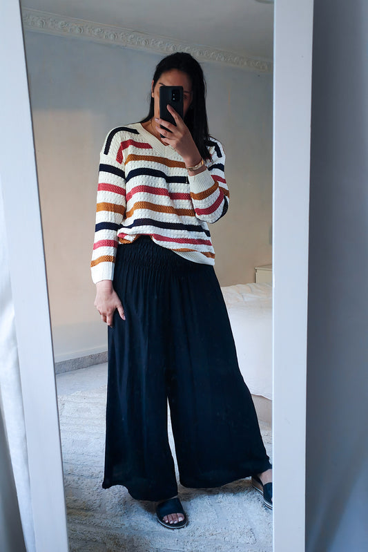 Relaxed Stripe Audrey Knit - Neutral