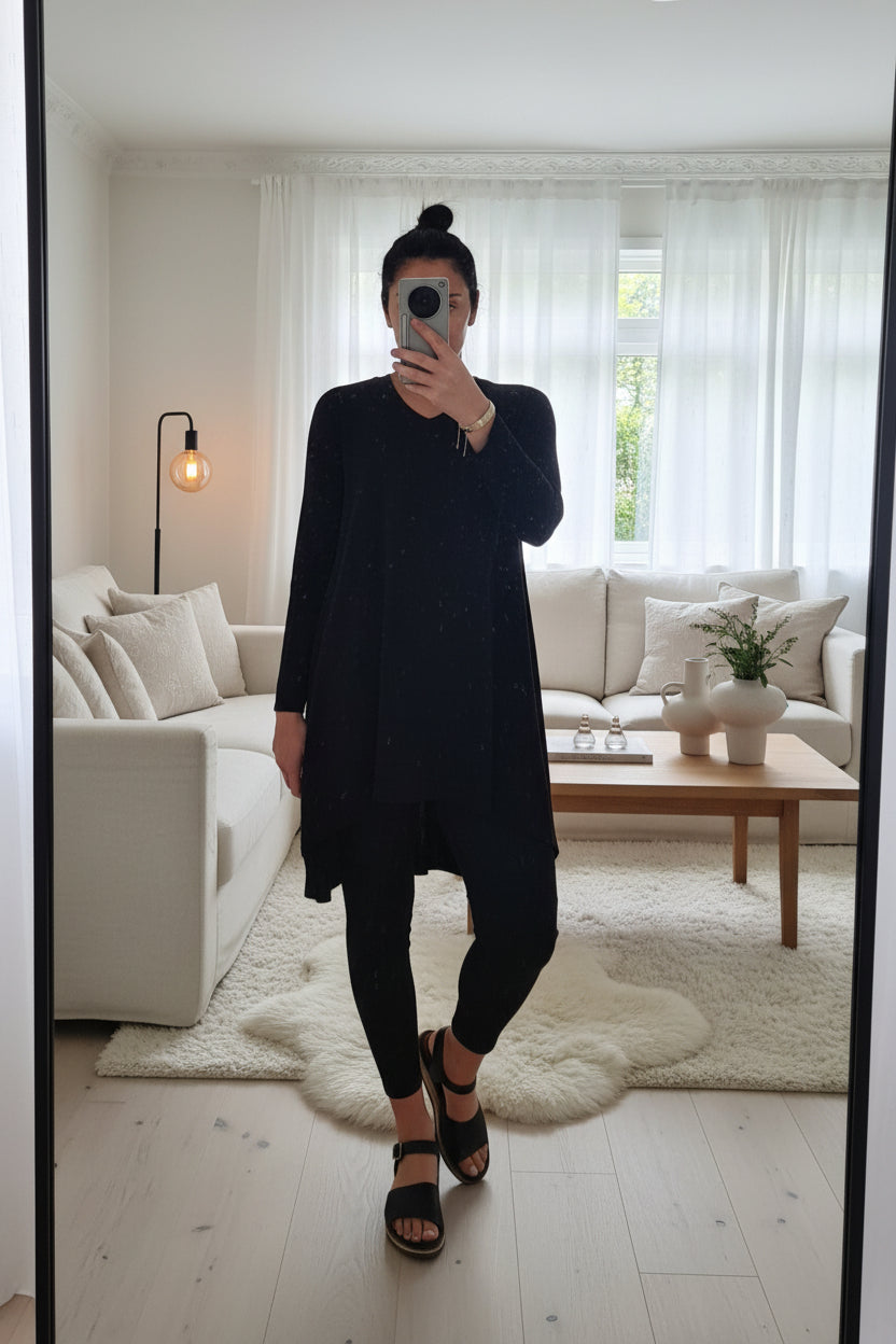 Hi-Lo Punn Tunic - Black
