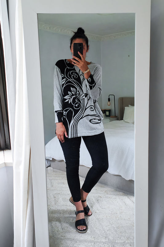 Acrylic Jersey - Spiral Flower