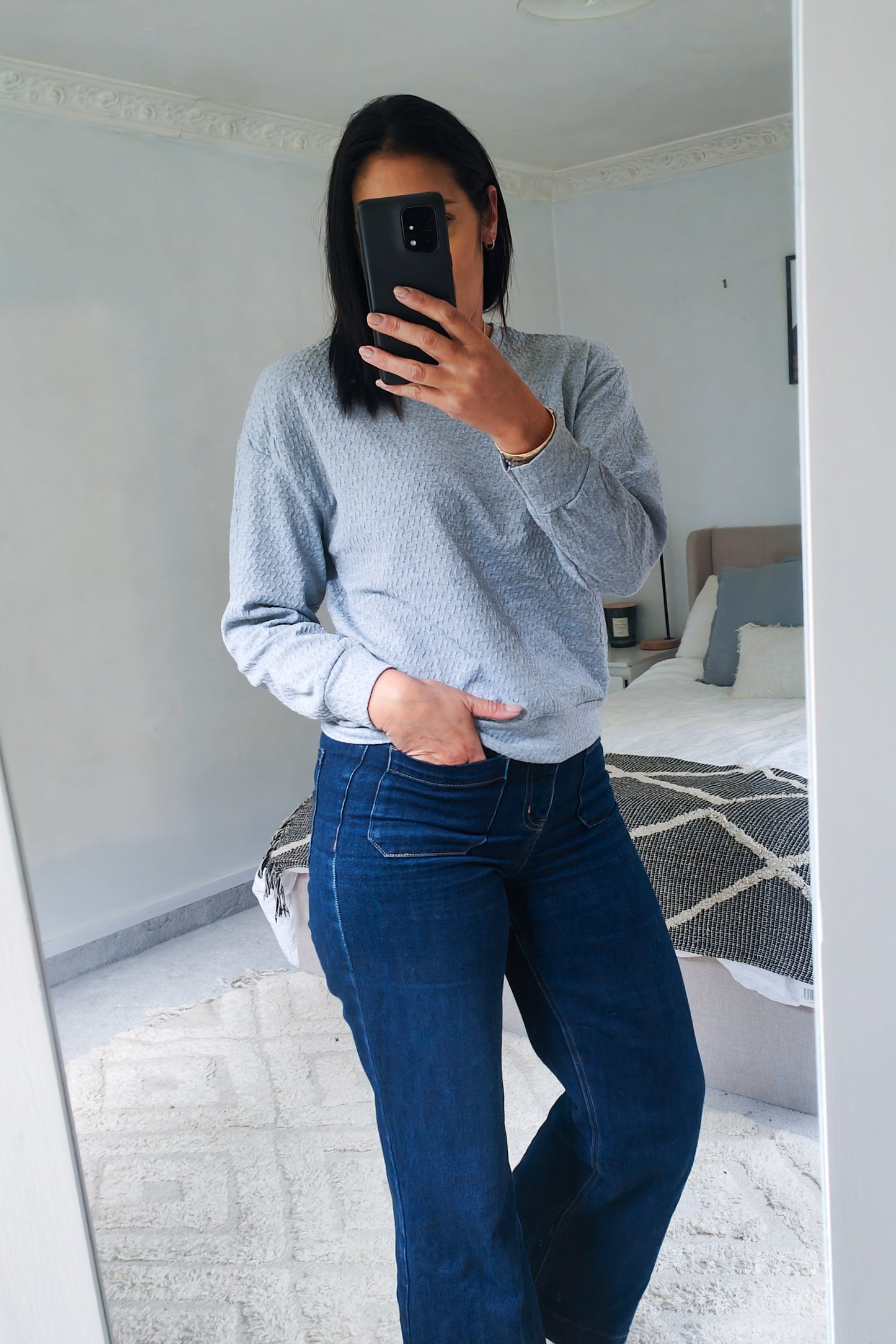Lottie Textured Top - Grey