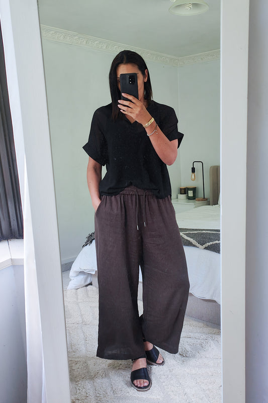 Wide Leg Taylor Pants - Khaki