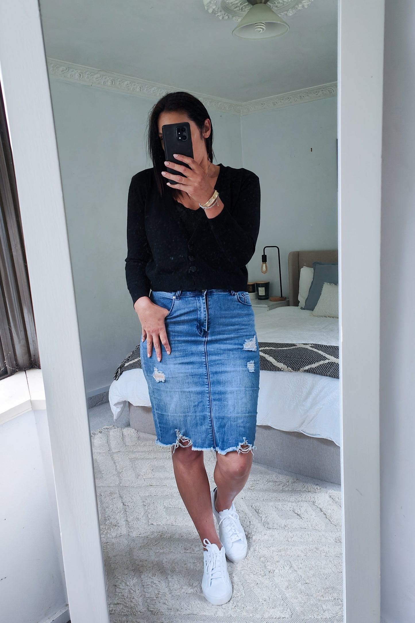 Black - Cropped Grandpa Pannarai Cardigan