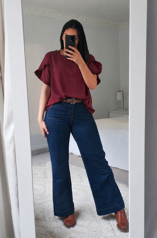 Burberry - Silky Vanessa Ruffle Sleeve Top