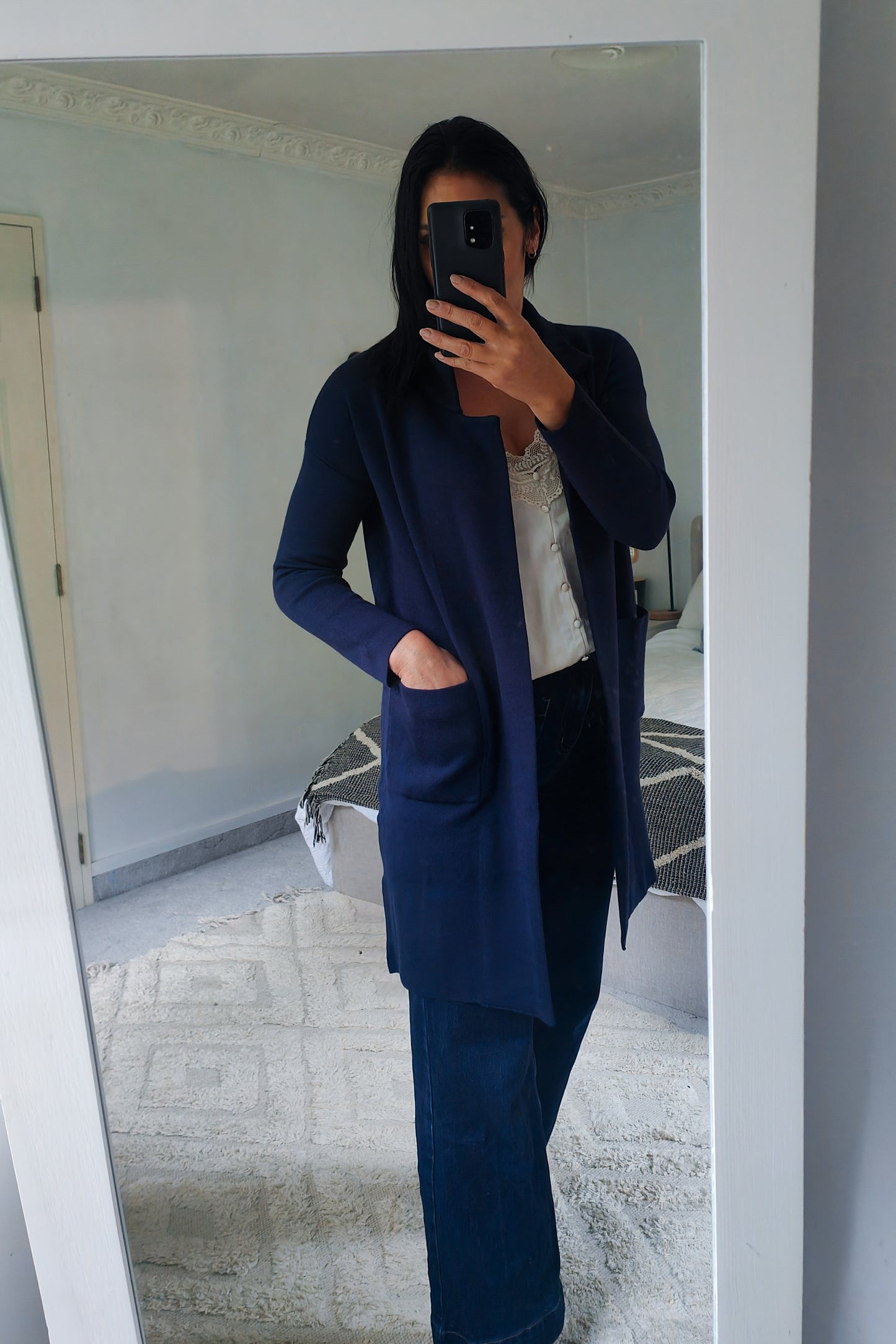 Navy Chloe Knit Coatigan
