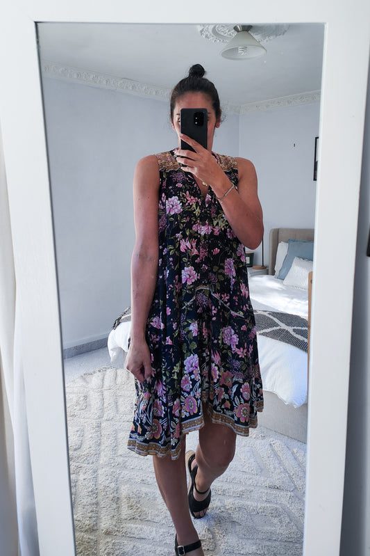 Cotton Swing Tilly Dress - Sweet Navy Floral