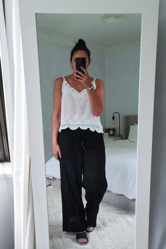 Wide Leg Taylor Pants - Black