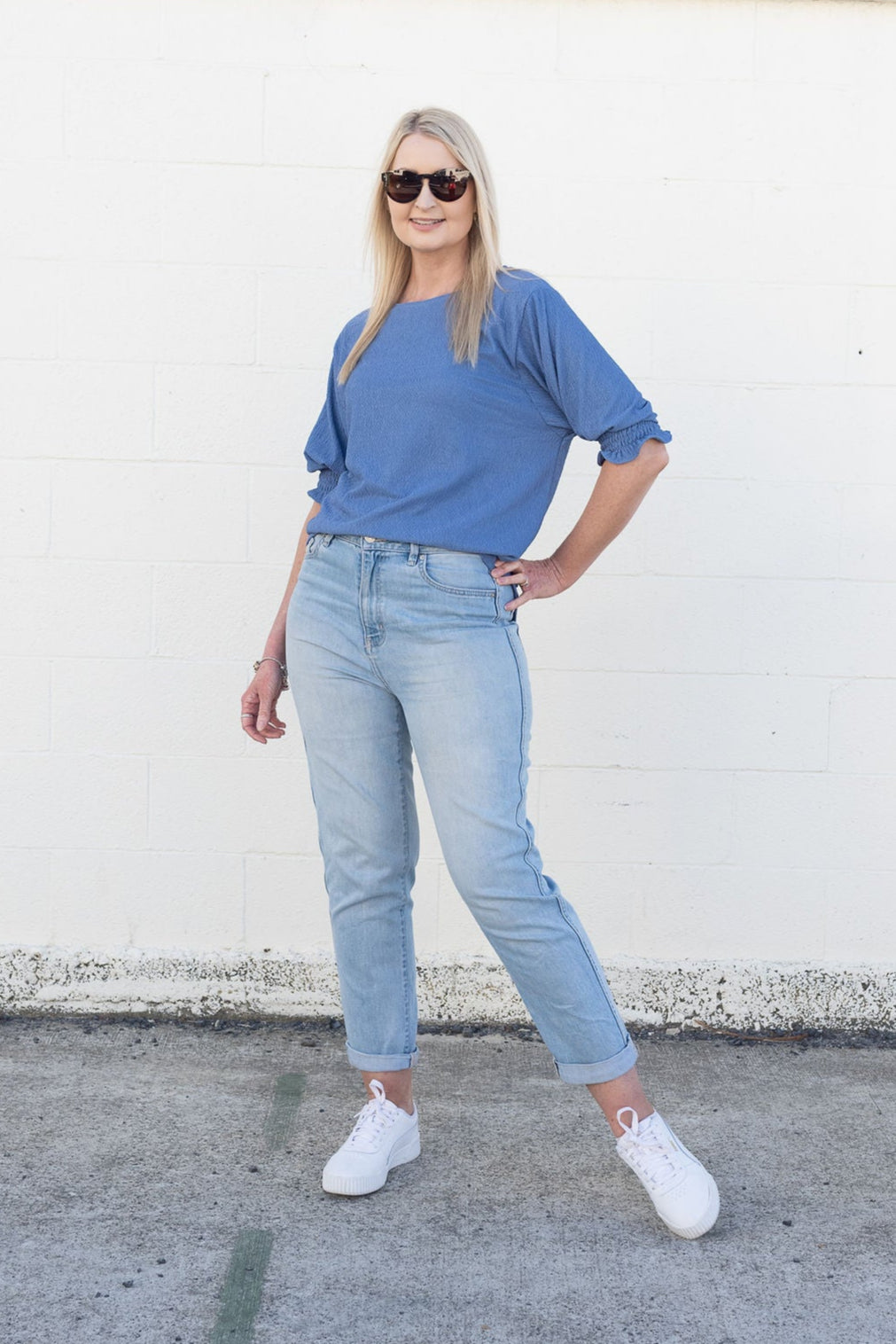 Textured Lilly Top - Blue