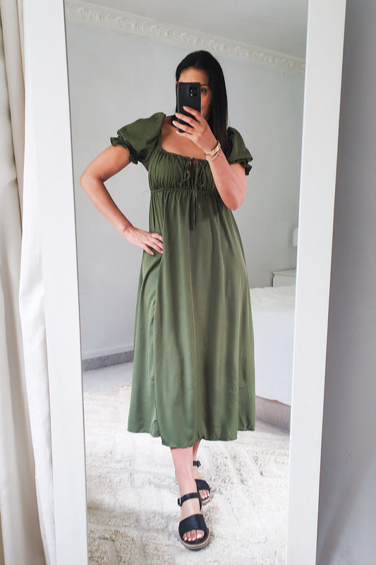 Silky Trinity Maxi Dress - Olive