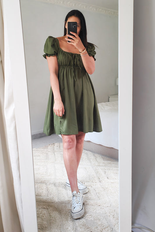 Shorter Silky Trinity Dress - Olive