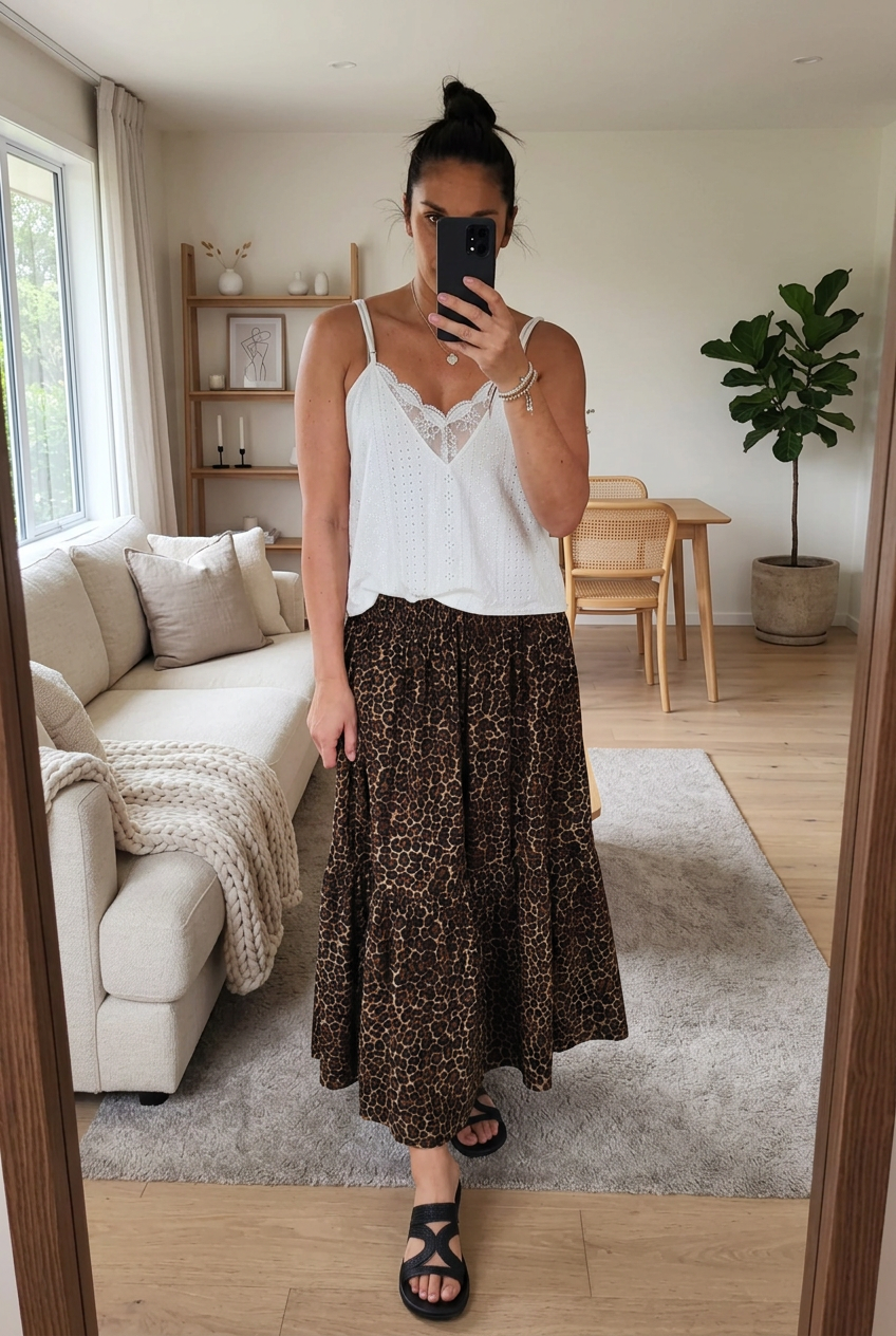 Animal print - Tiered Gypsy Maxi Skirt